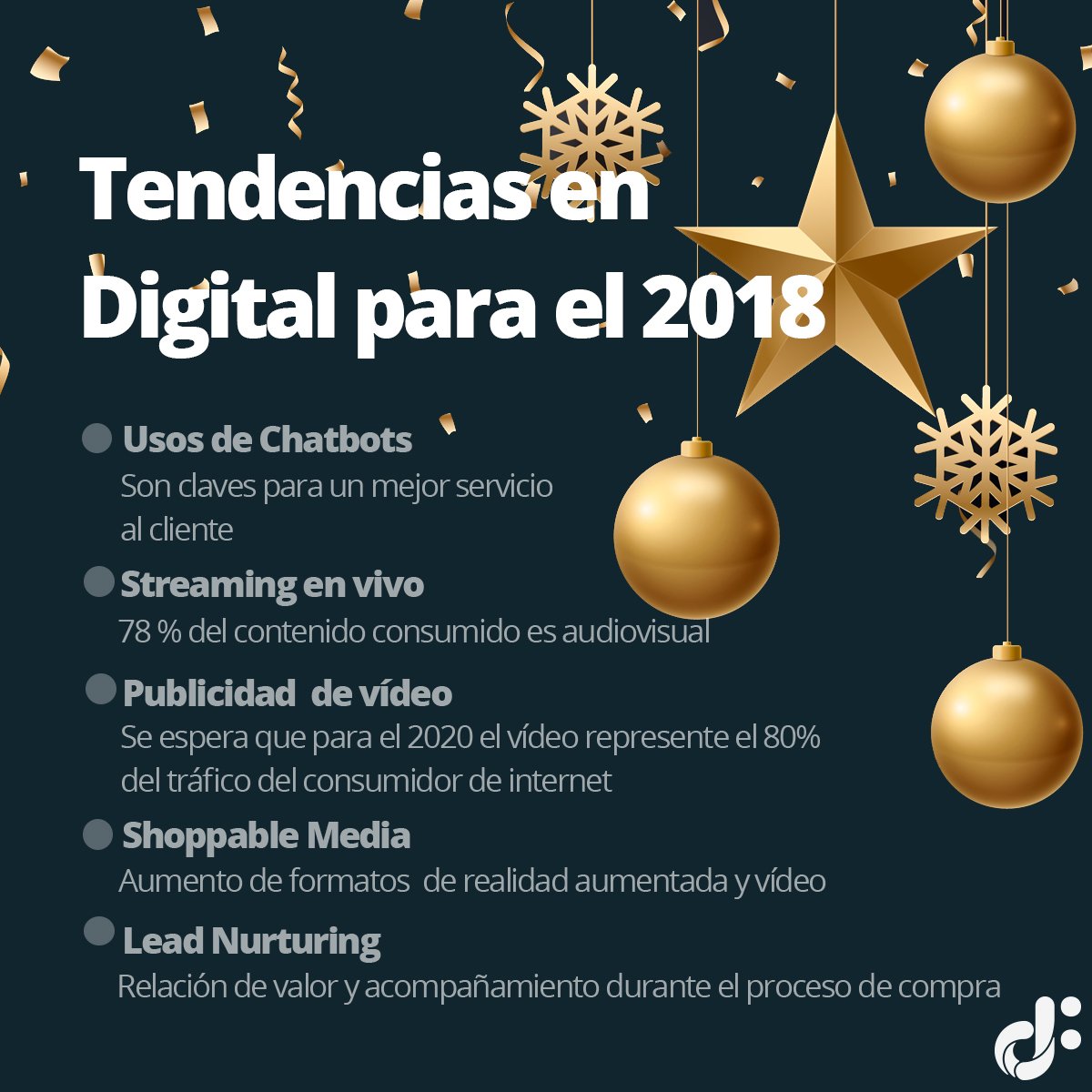 DigoNetwork's tweet image. Estás serán algunas de las tendencias digitales de #MarketingDigital para este 2018: Chatbots, Vídeos, Contenido Efímero y más...