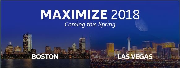 ServiceMax's tweet photo. Join the Mailing List! #Maximize18 Coming this Spring with Two Stops in North America – Boston and Las Vegas!
Make sure to check out #Maximize17 Highlights Video: https://t.co/RMbqeOcoBk
#Maximize18 Full Event Details Coming in January - Stay Tuned! https://t.co/wxs7WsO0H8