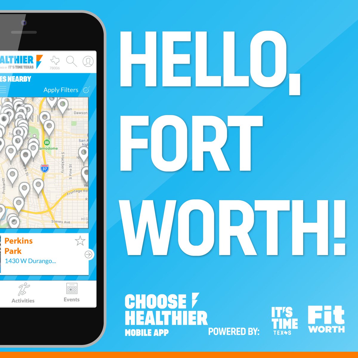 Hey, #FortWorth! Did you know you can find free or low-cost healthy activities &amp; events in your area through an app? Check out a yoga studio, run a 5k, or try a group fitness class. See everything your great city has to offer on the #ChooseHealthier app! itstimetexas.org/choosehealthie…