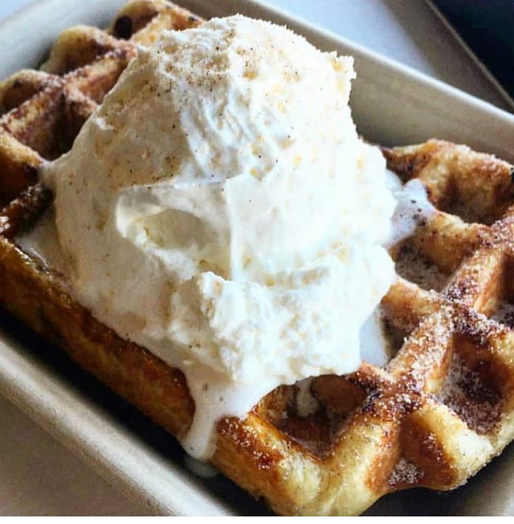 Curry &amp; cream waffle = $5 today🙌🏻💯