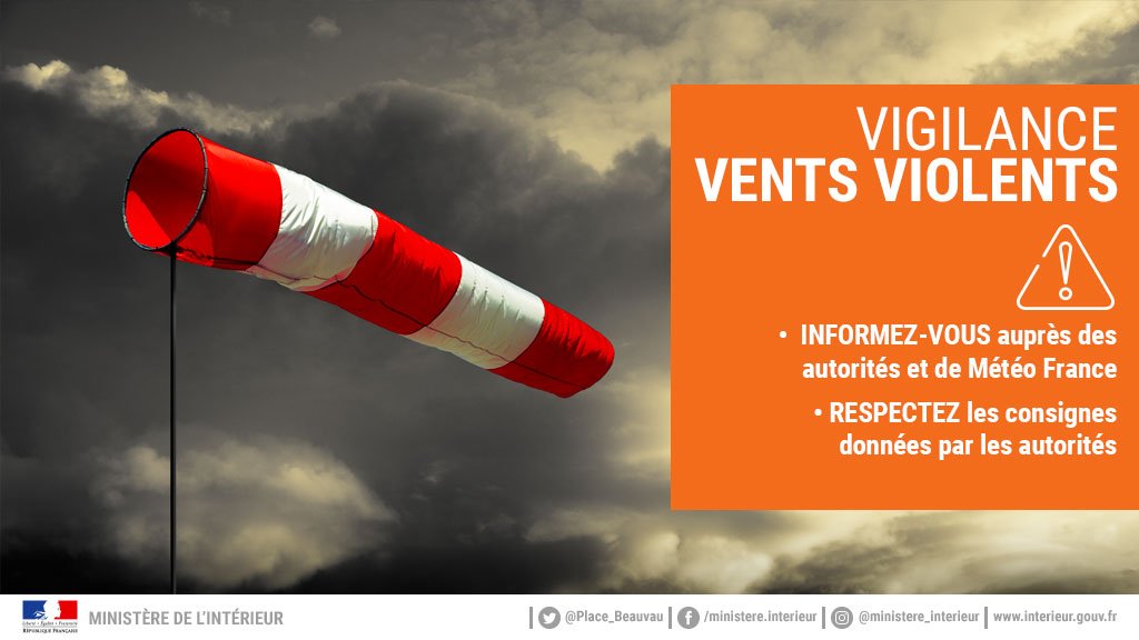 #Meteo2B Avis de <a href="/VigiMeteoFrance/">VigiMétéoFrance</a> ORANGE pour Vent Fort cette nuit. Limitez autant que possible vos déplacements. Toutes les informations ▶️haute-corse.gouv.fr/vigilance-mete…