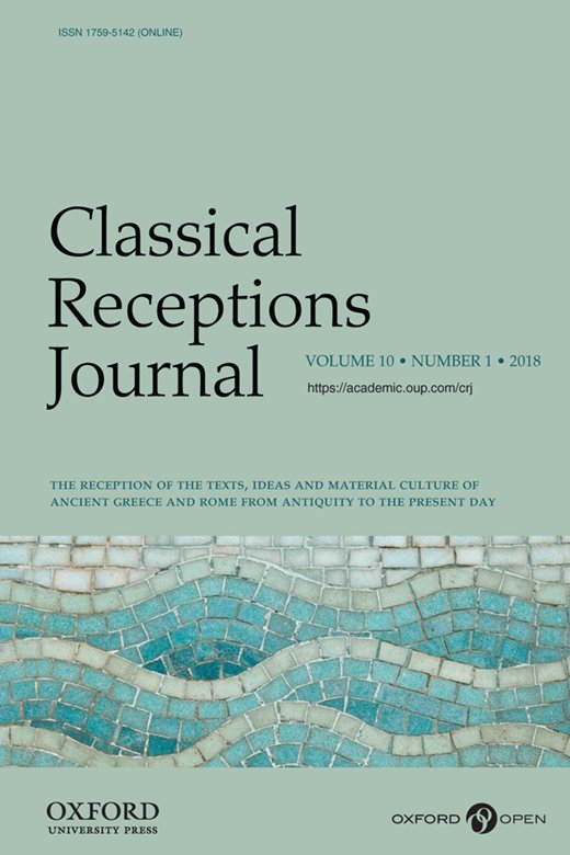 YaleClassicsLib's tweet image. New issue of Classical Receptions Journal Volume 10, Issue 1 (January 2018)  academic.oup.com/crj/issue/10/1 @OxfordJournals