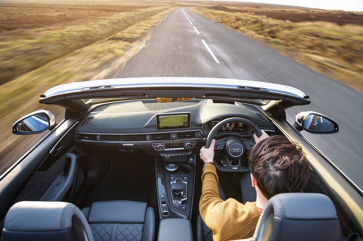 AudiUKPress's tweet photo. The Audi #RangeReview, A5 Cabriolet and 354PS S5 Cabriolet UK media launch took place in April 2017. A total of 30 models were available to test drive #AudiIn2017 https://t.co/tYT7H5Rdib