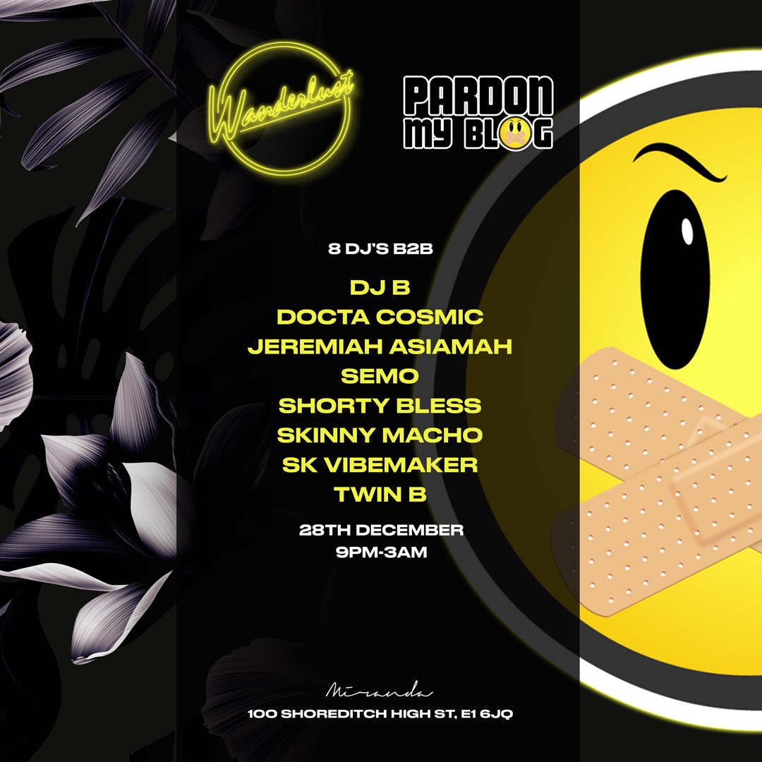 📆 TOMORROW 📆 🌸

🌸 Wanderlust x @PardonMyBlog 🤐

🌲 A Lowlines Christmas special 🌲

💿 8 DJ's B2B 💿

📍 <a href="/miranda_ldn/">Miranda</a>, <a href="/acehotel/">Ace Hotel</a> 📍

🎟 £6 early birds SOLD OUT on Dice, few left on Shoobs 🎟

<a href="/dicefm/">DICE</a>: dice.fm/event/wanderlu…

<a href="/Shoobsonline/">Shoobs</a>: shoobs.com/events/24224/w…