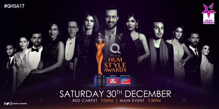 HUMStyleAwards's tweet photo. Watch #QMobileHUMStyleAwards
Saturday 30th Dec, Red carpet at 7:00 PM & Main Event on 7:30 PM on #HUMSitaray https://t.co/jN2YLtpEG4