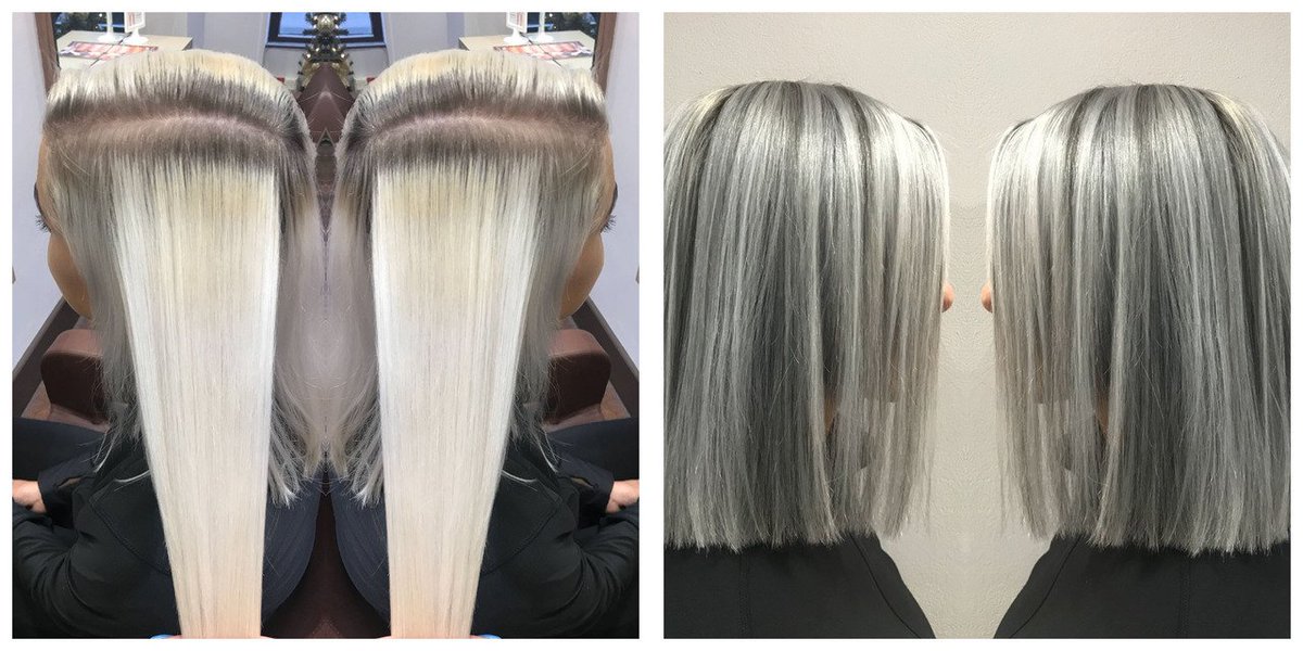 paulkemphair's tweet photo. This bold style was created by Amy. Steely ash tones and a blunt base line create a dramatic look #boldcut https://t.co/068xxWo3V3