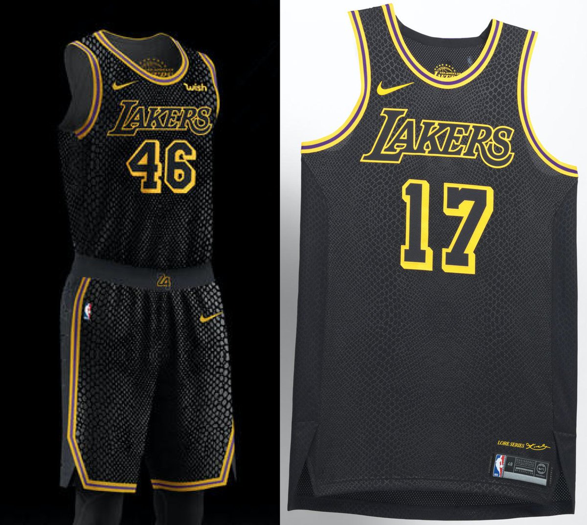 black lakers uniform