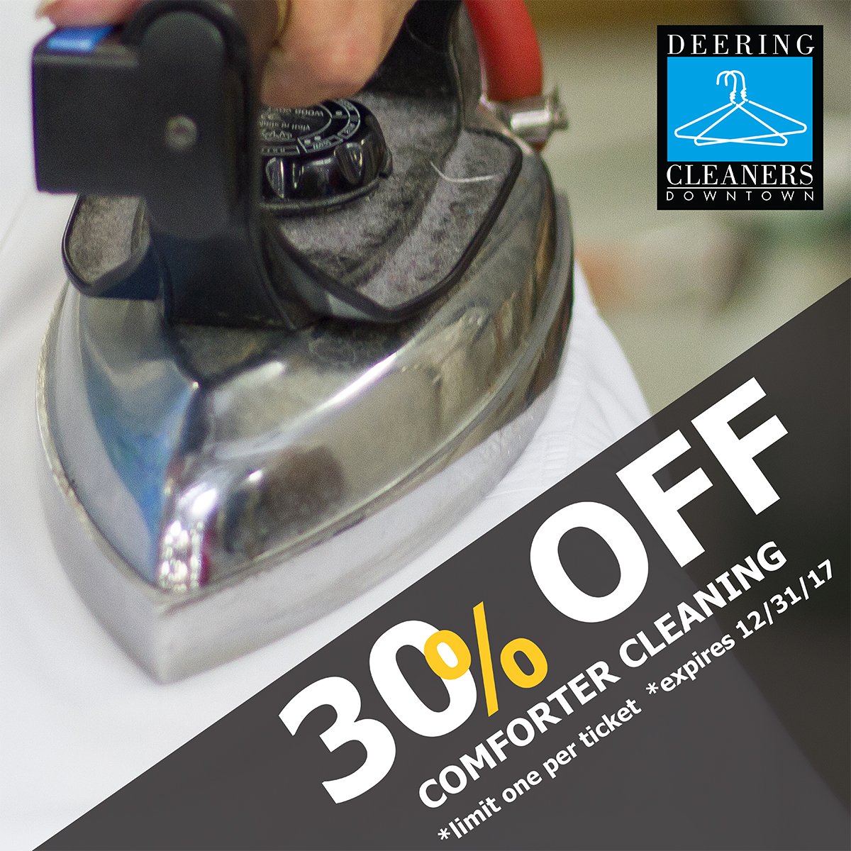 DeeringCleaners's tweet photo. When is the last time you cleaned your comforter? We preserve quality, color and comfort using in-house fabric treatments. https://t.co/RYWobHFOOx https://t.co/OYXohBlv0k