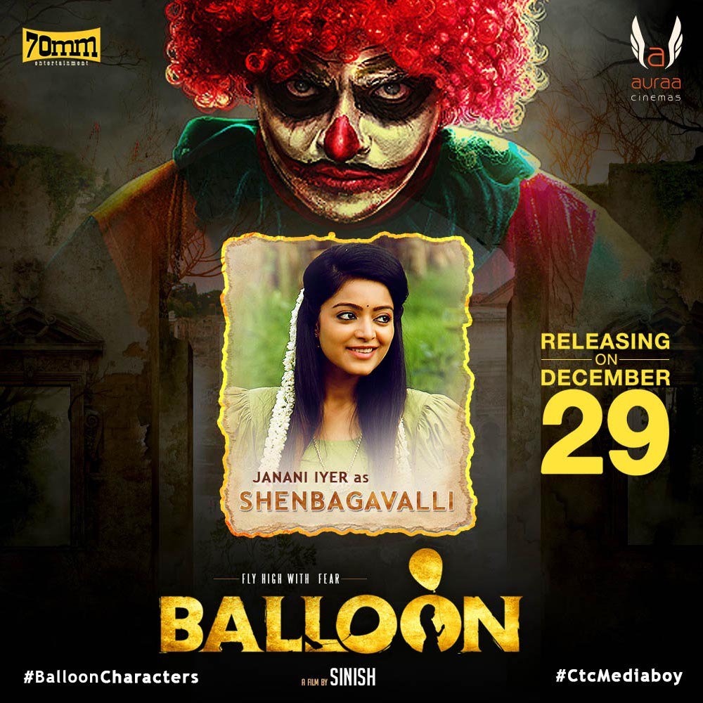 KollywoodCinima's tweet photo. #BalloonCharacters | #Balloon29thDec | #Balloon Grand Release this Friday
@Actor_Jai @yoursanjali @jan_iyer @thisisysr @dhilipaction @sinish_s @Arunrajakamaraj @NjSatz @AntonyLRuben @auraacinemas
#CtcMediaboy #Kollywudcinema https://t.co/ztowxEEb8n