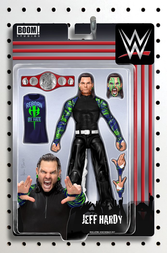 In stores today! Go to your local comic store to pick up my latest action figure cover for <a href="/WWE/">WWE</a> #12 feat. MY FAV WRESTLER OF ALL TIME <a href="/JEFFHARDYBRAND/">#BrotherNero DELETED</a>! 

If you want to WIN a #FREE copy retweet &amp; follow! Ends: 1/3/18 #RTtoW
 
#ComicBook #ActionFigure <a href="/Peroxwhygen/">Jeff Hardy’s Peroxwhy?gen</a> <a href="/boomstudios/">BOOM! Studios</a>