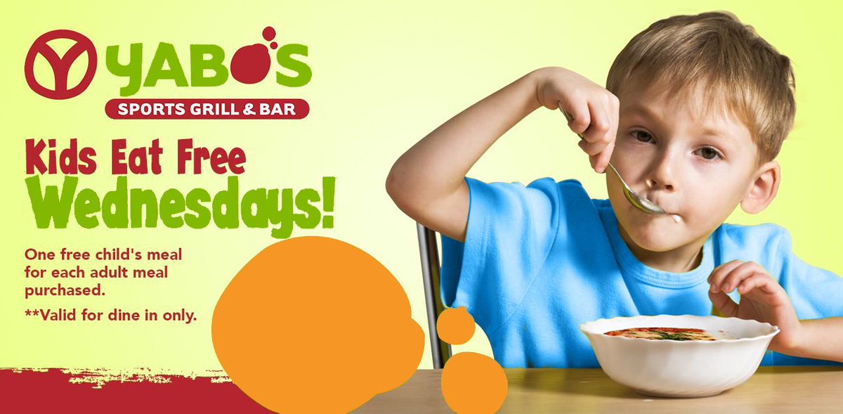 Too beat to cook tonight? Skip the kitchen &amp; have a fun family night out!

Come Get Some Yabos!

#KidsEatFREE !