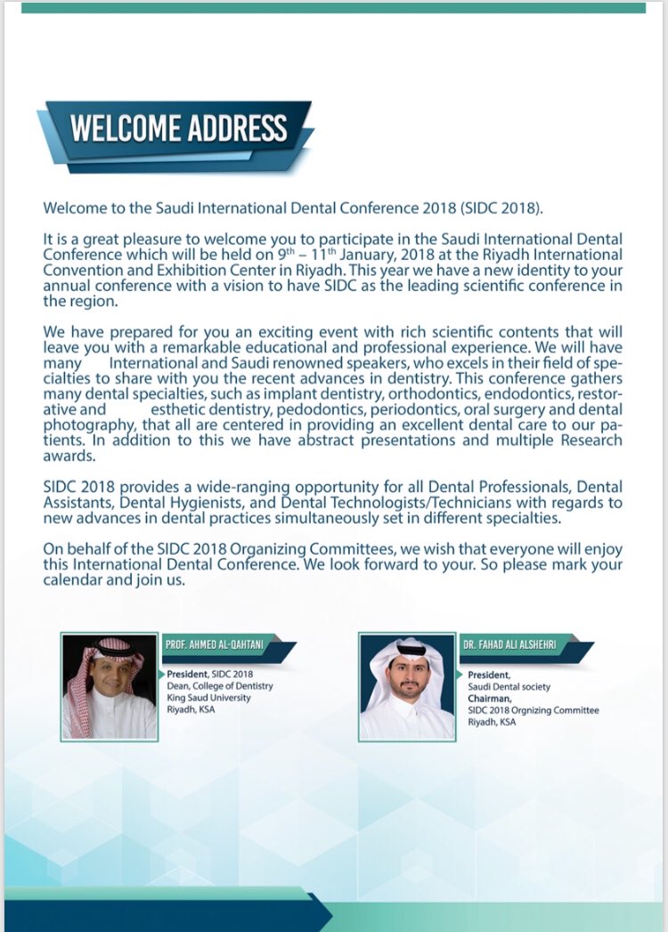 ‫⁧‫#المؤتمر_السعودي_العالمي_لطب_الأسنان‬⁩   ‬
‫التسجيل المبكر ينتهي في٣٠ ديسمبر ٢٠١٧م‬
‫للتسجيل :‬
‫⁦‪sds.org.sa‬⁩‬