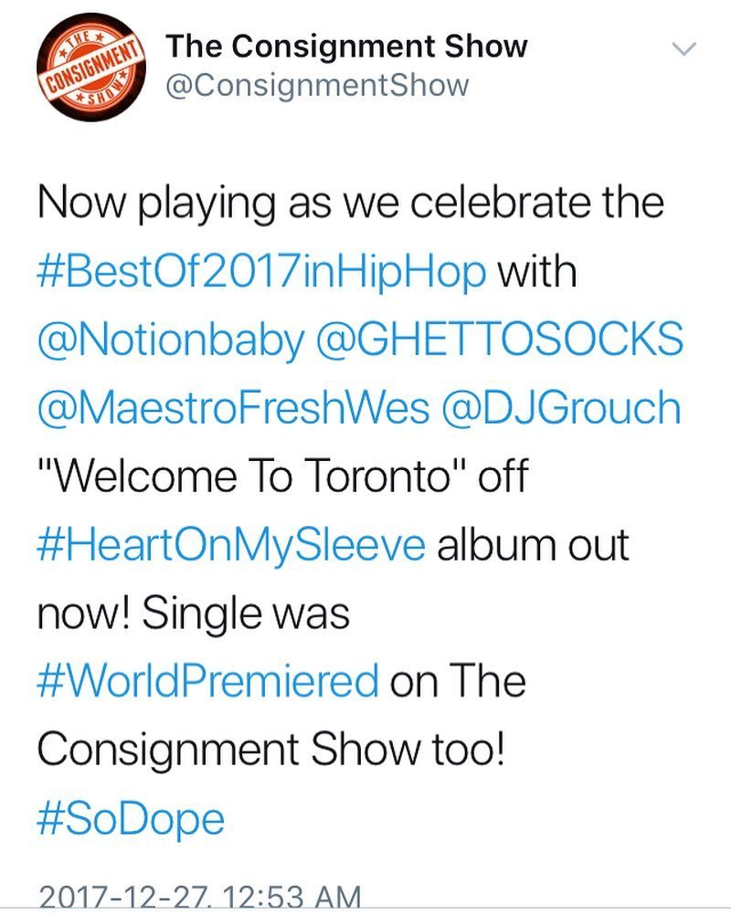 Notionbaby's tweet photo. Super love to Tyler from the @consignmentshow for playing a lot of my music this year, and supporting a bloke from Australia following his dream. Appreciate yβall so much!! ππ―π #Notion #HeartOnMySleeve #WelcomeToToronto @maestrofreshwes @ghettosocks @djgrouch #ConsignmentShow https://t.co/XwJoaytc4R