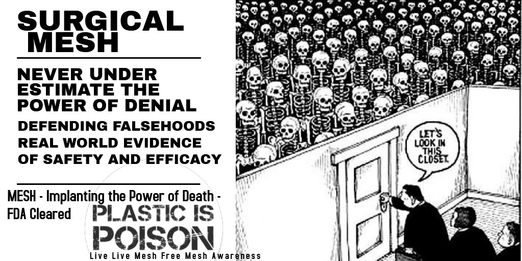 JanUrban12's tweet photo. Implanting Untested Toxic Pieces of Plastic into the Human Bodies for Decades #HumanExperimentation trying to get it right! Abandoned #PatientCare when #Mesh #MedicalDevice #Fails #Victims of #Regulatory Negligence #BreakTheSilence #MeshCrimes #MeshMaims #MeshKills #EpicFail https://t.co/AqDXXEyeOE