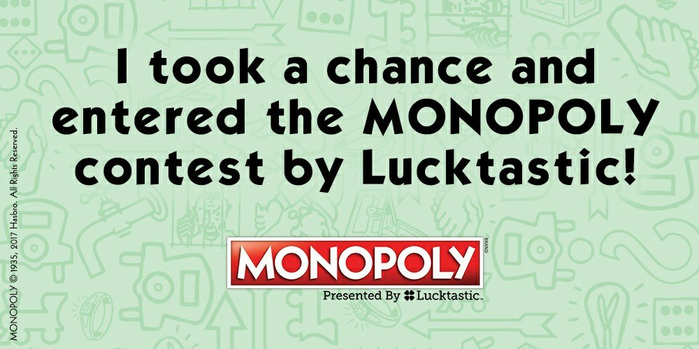 DevinFoo's tweet image. Play Monopoly with me for a chance at $250,000! lucktastic.com/twShareFunnel