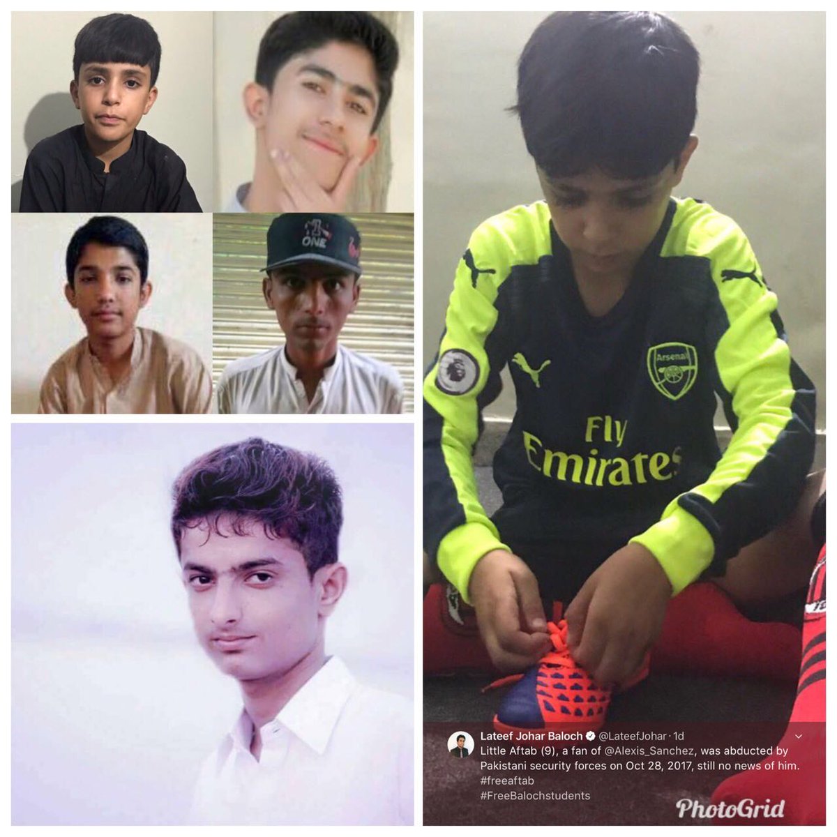 RahimBalochh's tweet photo. On this 27th of December it is 2 months to #EnforedDisappearance of #Baloch kids 9 yrs old Aftab,12 yrs old Ulfat, teenagers & students Arif, Rawat, Abid, Sajjad, Farhad, Ilyas & #HumanRights defender Nawaz Atta whom Rangers & ISI have abducted from Karachi at midnight Oct 27/28. https://t.co/cfWW7Xzc3C