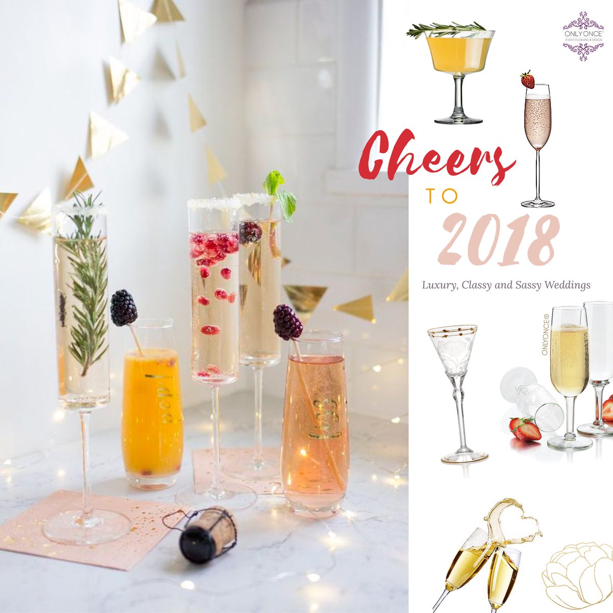 onlyoncewp's tweet photo. Cheers to 2018 al estilo #classyandsassy #onlyonceweddings https://t.co/6jXHcjZNOP