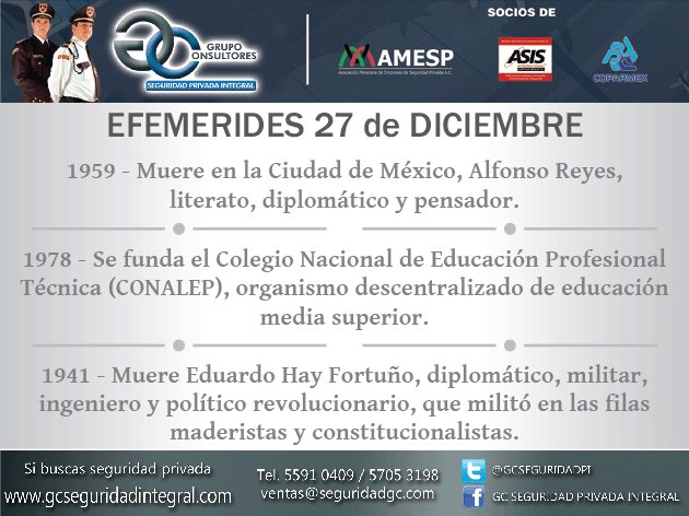 GCSEGURIDADPI's tweet photo. EFEMERIDES https://t.co/MAX8nPmlK2