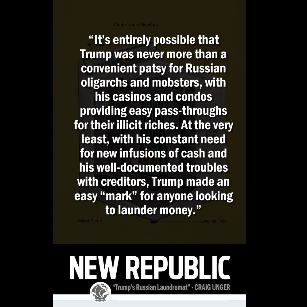 putinsclown's tweet photo. #NoPatsy #YesPuppet "Trump's Russian Laundromat" ►►►https://t.co/j68S2knfOv @craigunger @NewRepublic | "DO SOMETHING" @SenateGOP @HouseGOP @SenateDems @HouseDemocrats https://t.co/WhuNNAneQW