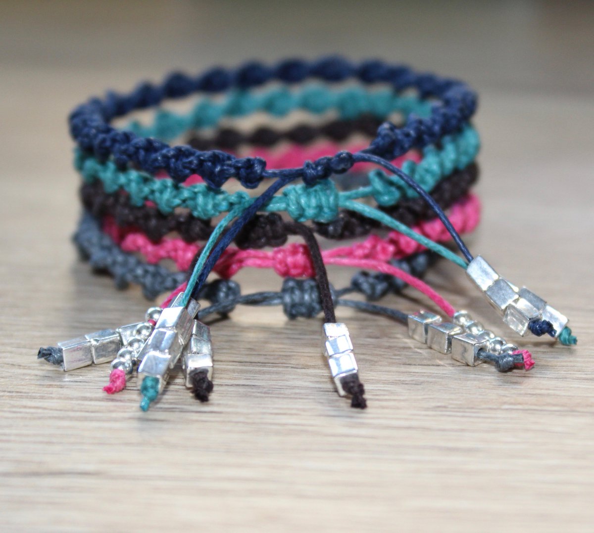 Beautiful handmade gifts now at EquiLove!!
Spiral knotted friendship bracelets, adjustable and in gorgeous colours, one size fits all.  With pretty fine silver plated, cube beads on the sliding ends.
equilove.co.uk £18.95 + P&amp;P #friendship #equilove