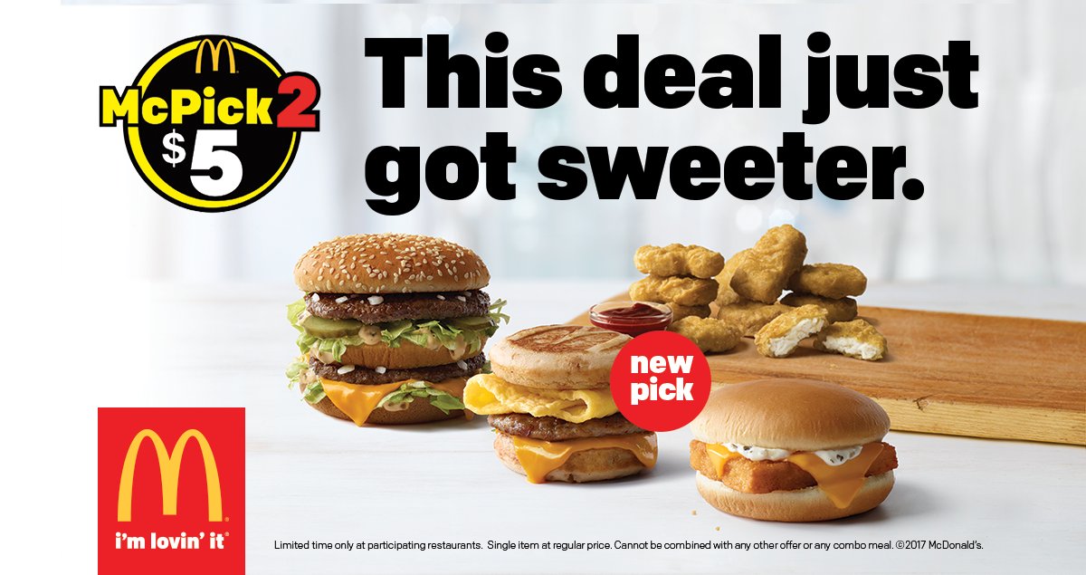 Your options: 
The Savory &amp; Sweet
The Icon
The Wild-Caught
The Dipper
Now make your choice for our NEW McPick 2 for $5!
(at part. McD)