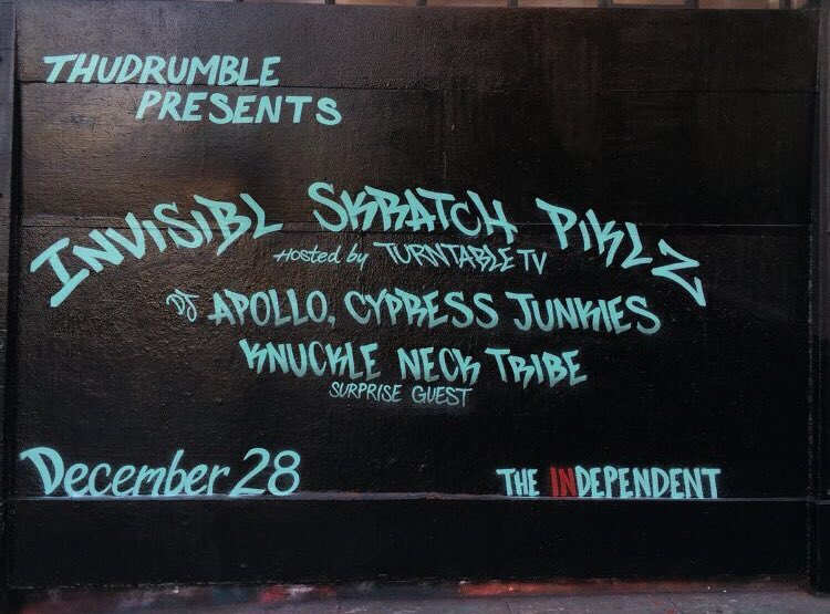 💥Tomorrow Thursday! Hella <a href="/ispiklz/">InvisiblSkratchPiklz</a> performing in SF at the Independent! 🛸<a href="/djdstyles/">djdstyles</a> @shortkut <a href="/mixmastermike/">MIX MASTER MIKE</a> @thudrumble <a href="/yogafrog/">Ritche Desuasido</a> <a href="/djapollo11/">DJ Apollo</a> 👾 #djqbert #knucklenecktribe