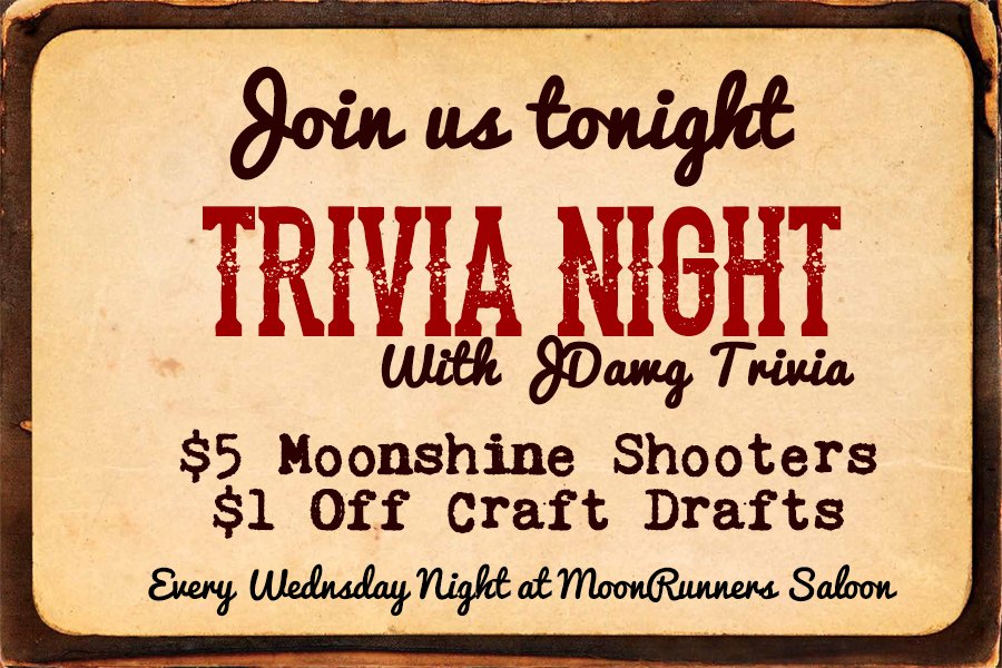 Show  your out-of-state family members (that are in town for the holidays ) some fun! Call your friends! It's Trivia night with <a href="/JDawg_Trivia/">JDawg Trivia</a>