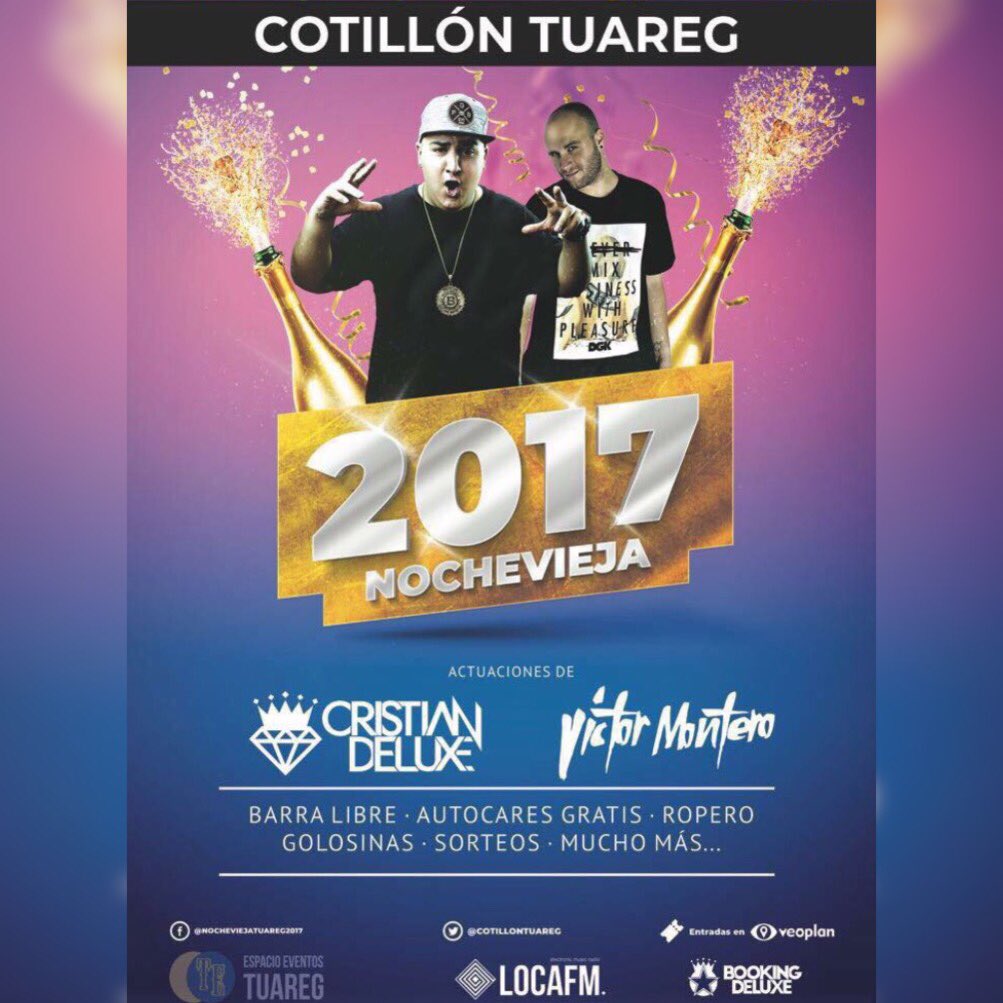 Este Fin de Año estoy feliz por poder empezar el año con mis paisanos en #cotilloncomplejotouareg en Valdesalor (Caceres) os veo a todos alli junto con @victormonterovm 🎉🎄🍾🎈