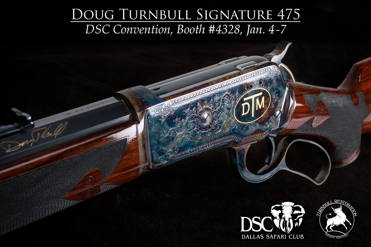 ShootHistory's tweet photo. DSC starts today! @dscnewscenter #SHOOTHISTORY, #TURNBULLRESTORATION, #turnbull475, #leveraction, #bigbore, #475turnbull, #hunting, #biggamehunting, #colorcasehardening, #gunengraving, #caliberconversion, #dscconvention, #dallassafariclub, #dscshow2018, #gunsmith https://t.co/DXd0WKY08Q