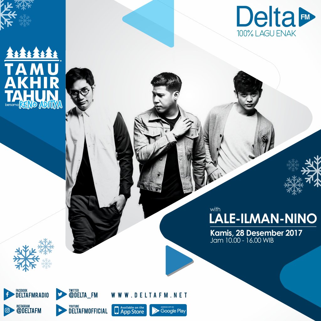 Udah jam 10 pagi, seperti yang kita janjiin dari kemarin, <a href="/renopepno/">#1 Supporter</a> gak akan siaran sendiri karena ada <a href="/laleilmanino/">Laleilmanino</a> <a href="/lalepsi/">Arya Aditya</a> <a href="/ilmanibrahim/">ilman ibrahim isa</a> @ninokayam yang jadi #TamuAkhirTahunDeltaFM sampai jam 4 sore nanti cuma di Delta FM | Streaming : deltafm.net/streaming/