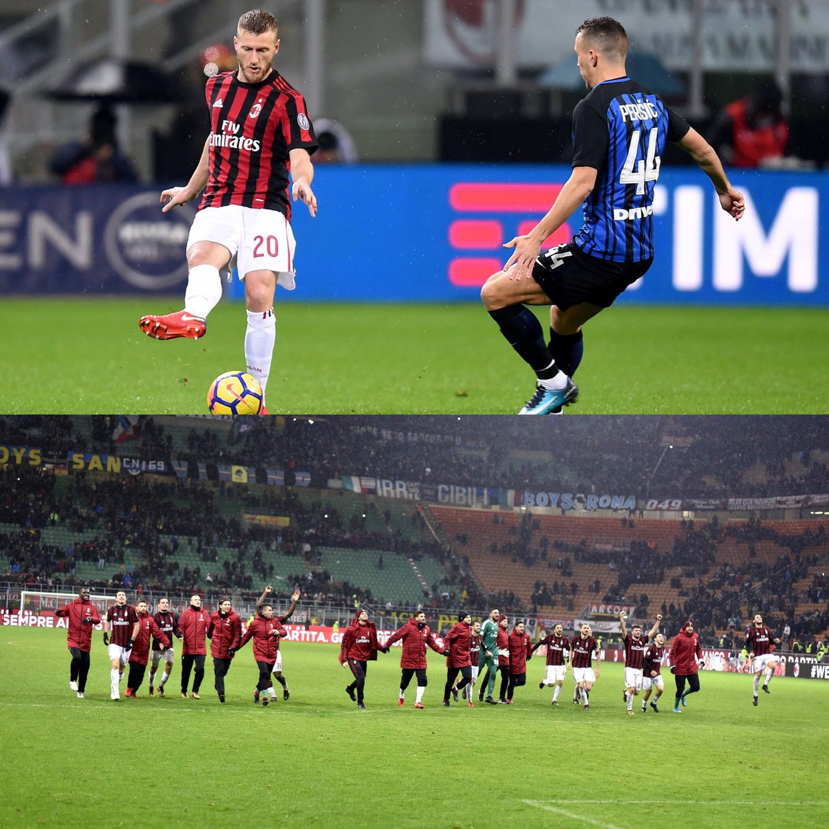 Bello gioire...#nonmolliamo #conilmilannelcuore 🔴⚫️ #derby <a href="/acmilan/">AC Milan</a>