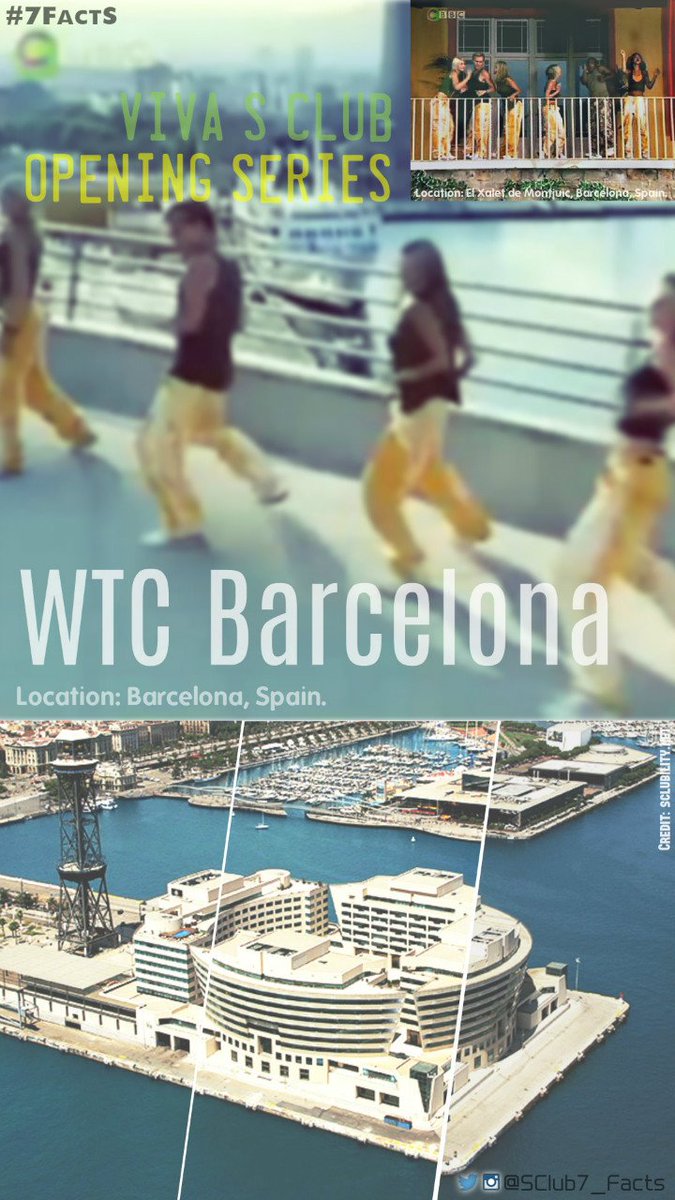 SClub7_Facts's tweet photo. #SC7Fact: World Trade Center Barcelona was the location chosen to shot the #VivaSClub opening tv series. *The last part was filmed in a different place, a luxurious restaurant called El Xalet de Montjuic.
Located (both) in Barcelona, Spain.
*Credit: @SClubility https://t.co/W5ZskzHNkD