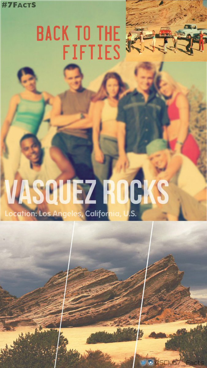 SClub7_Facts's tweet photo. #SC7Fact: Vasquez Rocks -famous location it appears on movies and tv series- was the set of their #BacktotheFifties tv special.
Located in the Californian desert. https://t.co/UORSOM5l3s
