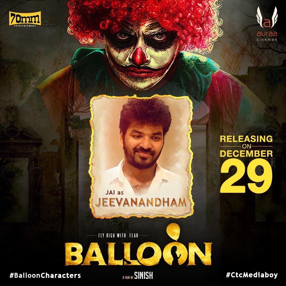 TamilCensor's tweet photo. #BalloonCharacters.. #Jai as Jeevanandham & Charlie in Balloon #BalloonFromDec29th @auraacinemas @Actor_Jai https://t.co/krt4CtXNTY