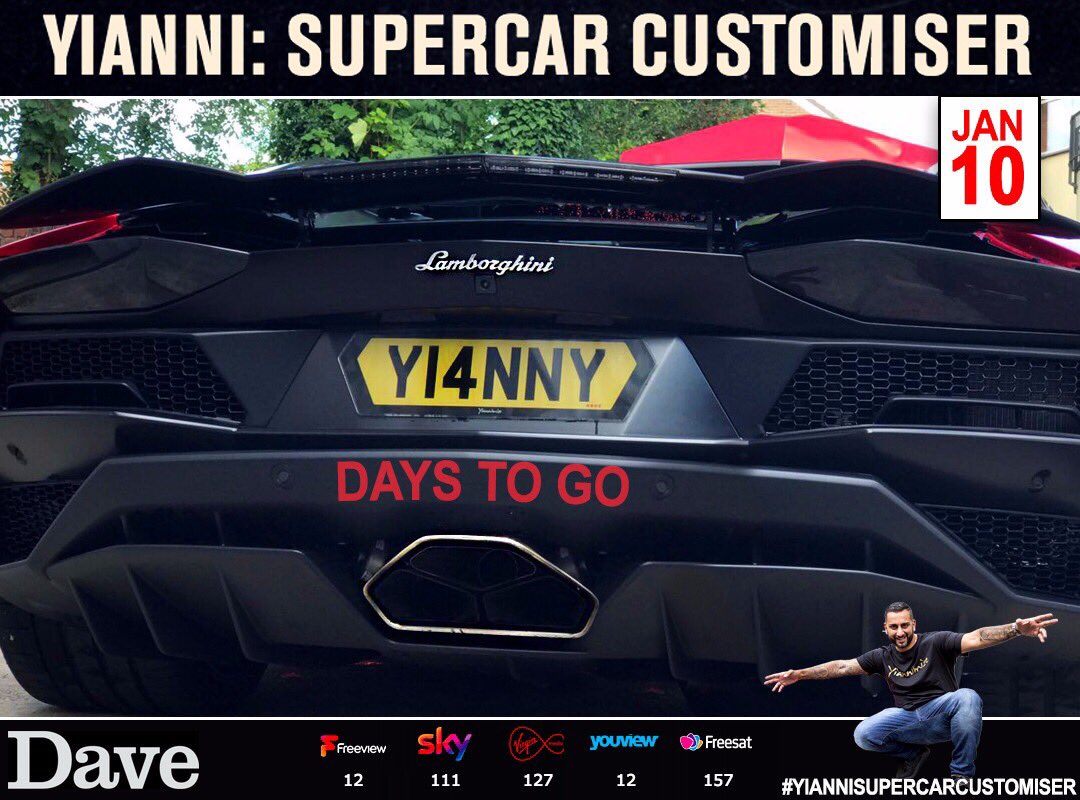 Let the countdown begin. 2 weeks today at 8pm. <a href="/davechannel/">U&Dave</a> <a href="/UKTV/">Official UKTV</a> #YianniSupercarCustomiser