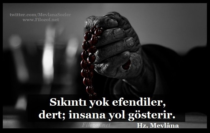 "Sıkıntı yok efendiler, dert; insana yol gösterir..."

Hz. Mevlâna