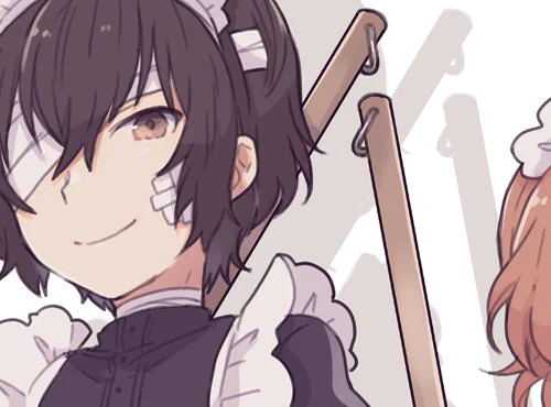 お題箱から「メイド服姿の双黒」です、ありがとうございました! https://t.co/Q5pjgXcVr1 