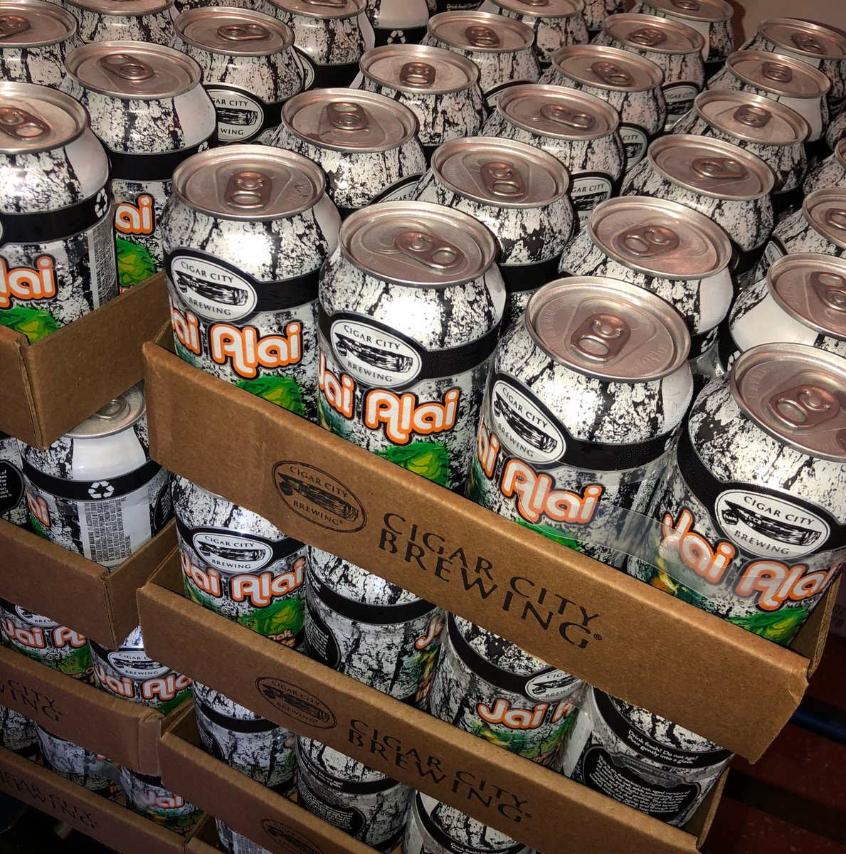 CigarCityBeer's tweet photo. We’ve got White Oak Jai Alai in cans and on draft in our Tasting Room!

$12 for a 4-pack of cans and $7 for a draft pour. 

It’ll be available throughout our distribution footprint in the coming weeks. https://t.co/4kFzUXyI1N