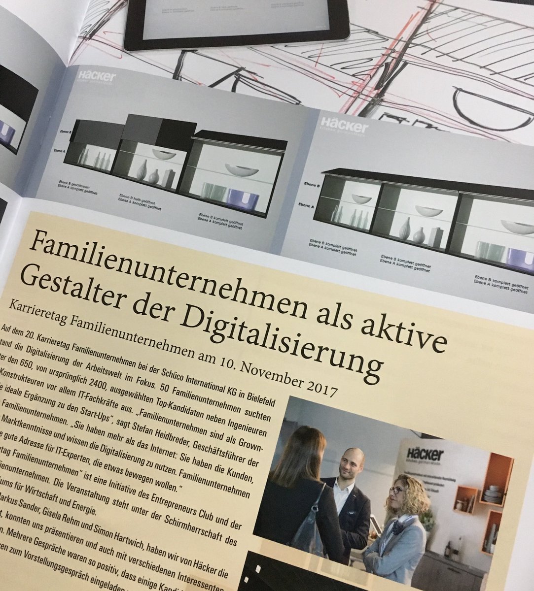 AHildebrandt70's tweet photo. #Familienunternehmen als aktive Gestalter der #Digitalisierung: #Haecker #Kuechen auf dem #Karrieretag und auf #harmonyminds von @BlaueFarbe zum Thema #CSR- und #Nachhaltigkeitsmanagement https://t.co/nTVYPZgQP2 https://t.co/4otBIeJctN