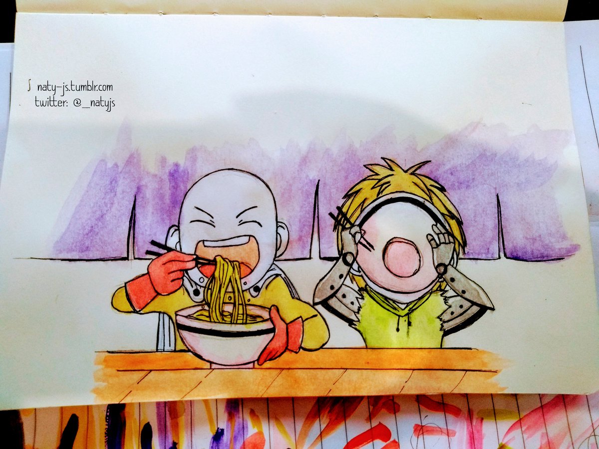 _natyjs's tweet photo. That moment that a gif from another anime gives you inspiration…
#saitama #genos #opm #onepunchman #badsketch #badpaint #ramen #sketch https://t.co/W5IlNDfIjc