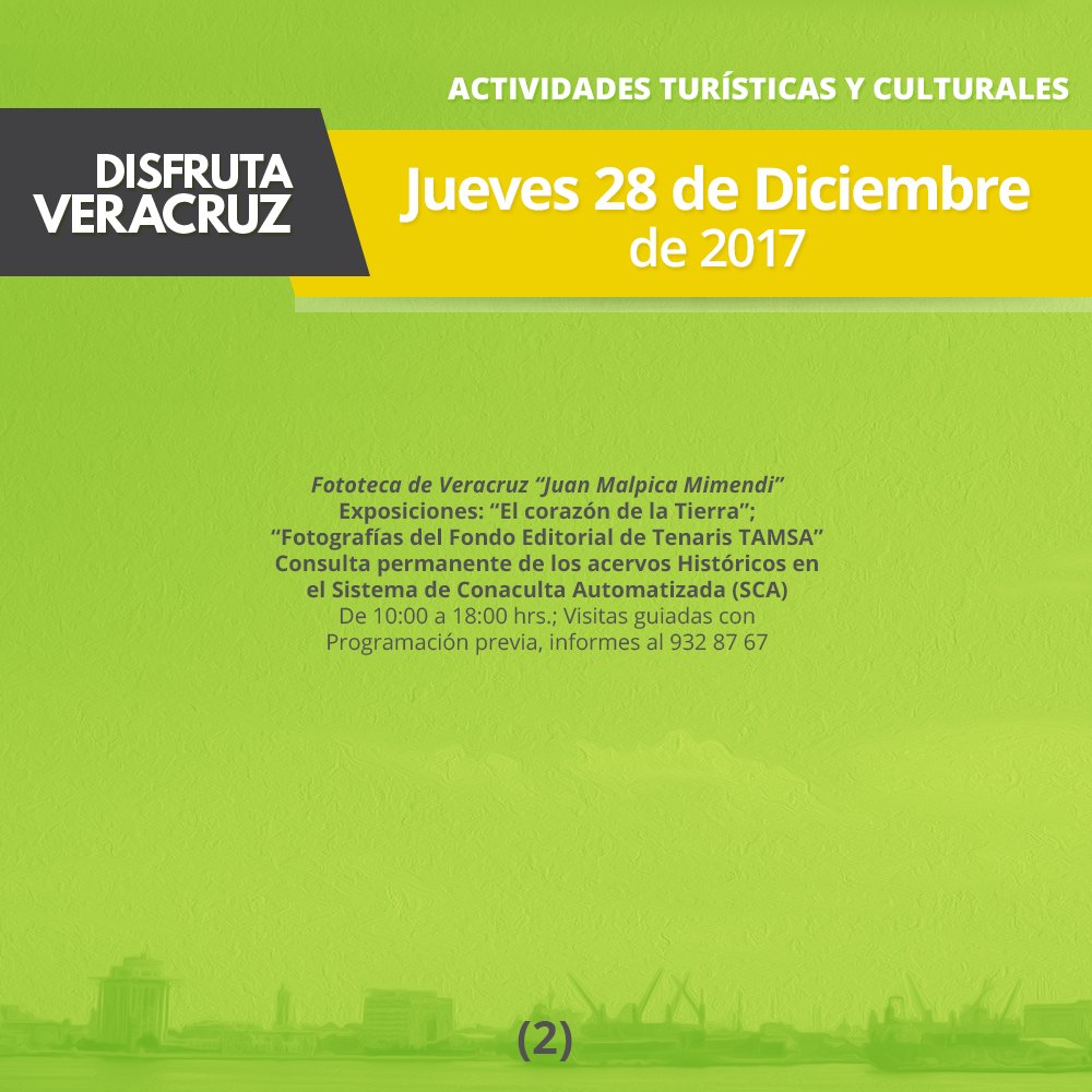 DisfrutaVer's tweet photo. Participa en las actividades turísticas y culturales que nuestra ciudad tiene para ti mañana. #DisfrutaVeracruz #ViajemosTodosPorMéxico https://t.co/JyZjsK1va4