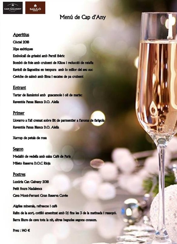 🎄Superados la Navidad y Sant Esteve, vamos a por 🎆🎉 el !Fin de año¡. ¡Últimas plazas! Ven a celebrarlo en el restaurante Sauló y alójate en el Hotel #CanGalvany. Golf &amp; Spa.
#Vallromanes
Reserva: 📲 93 572 95 91