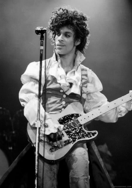 #Prince on stage at his Purple Rain tour, 1984. 💜