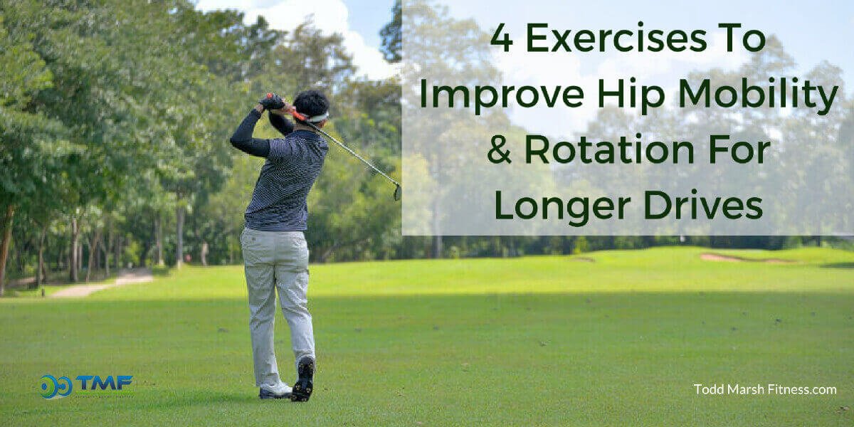 Here are 4 exercises to improve your hip mobility that will allow you to swing faster and hit the ball farther.  toddmarshfitness.com/137