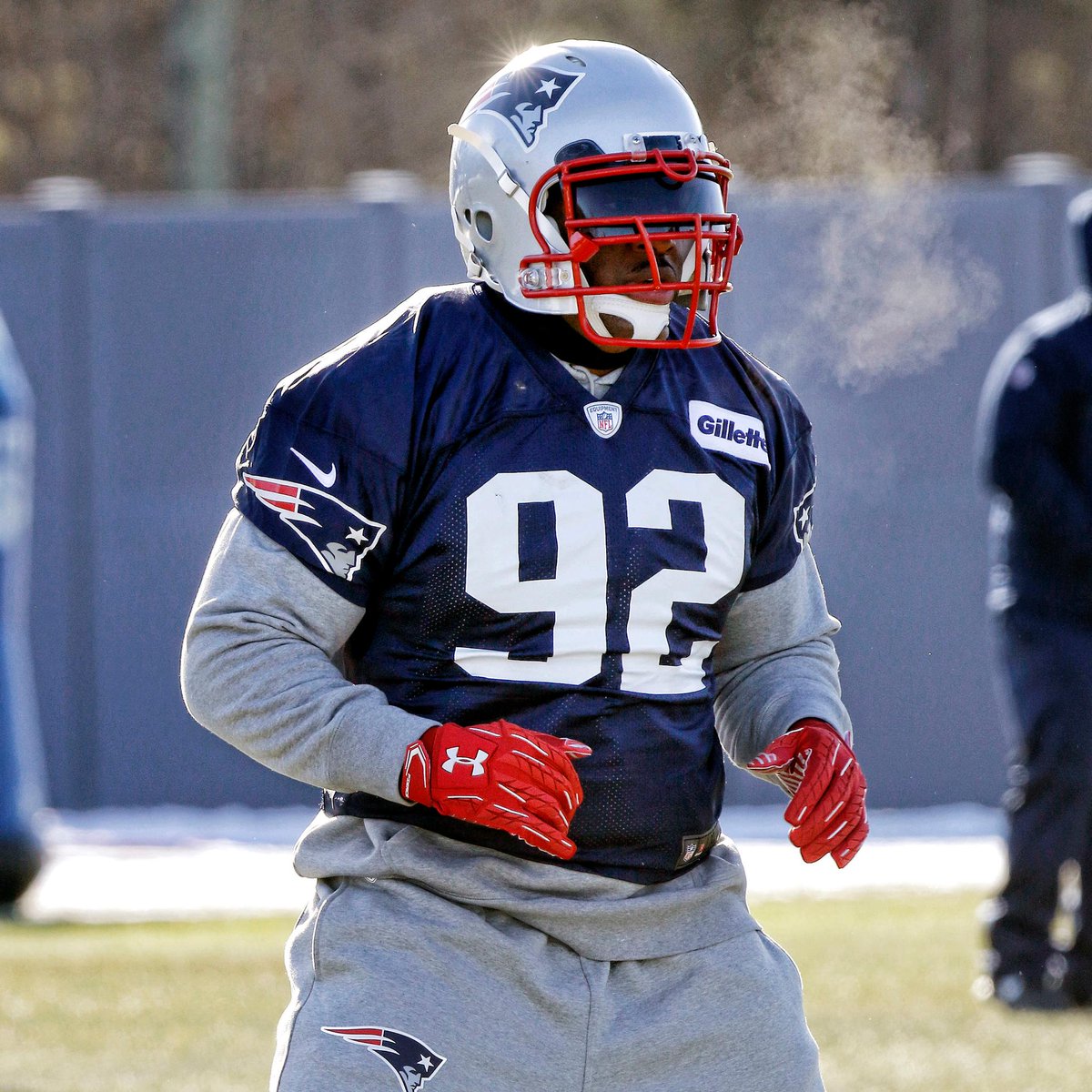 NFL's tweet photo. .@jharrison9292 in his @Patriots threads! https://t.co/urtzgSbMbl