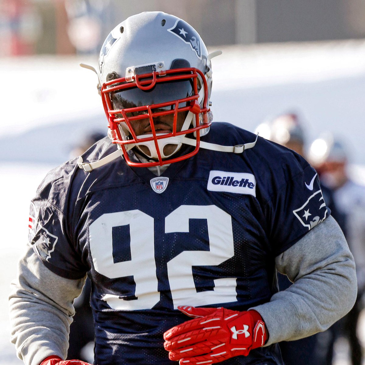 NFL's tweet photo. .@jharrison9292 in his @Patriots threads! https://t.co/urtzgSbMbl