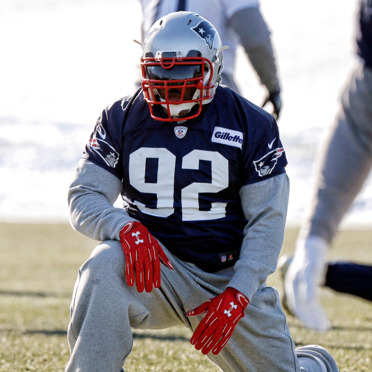 NFL's tweet photo. .@jharrison9292 in his @Patriots threads! https://t.co/urtzgSbMbl