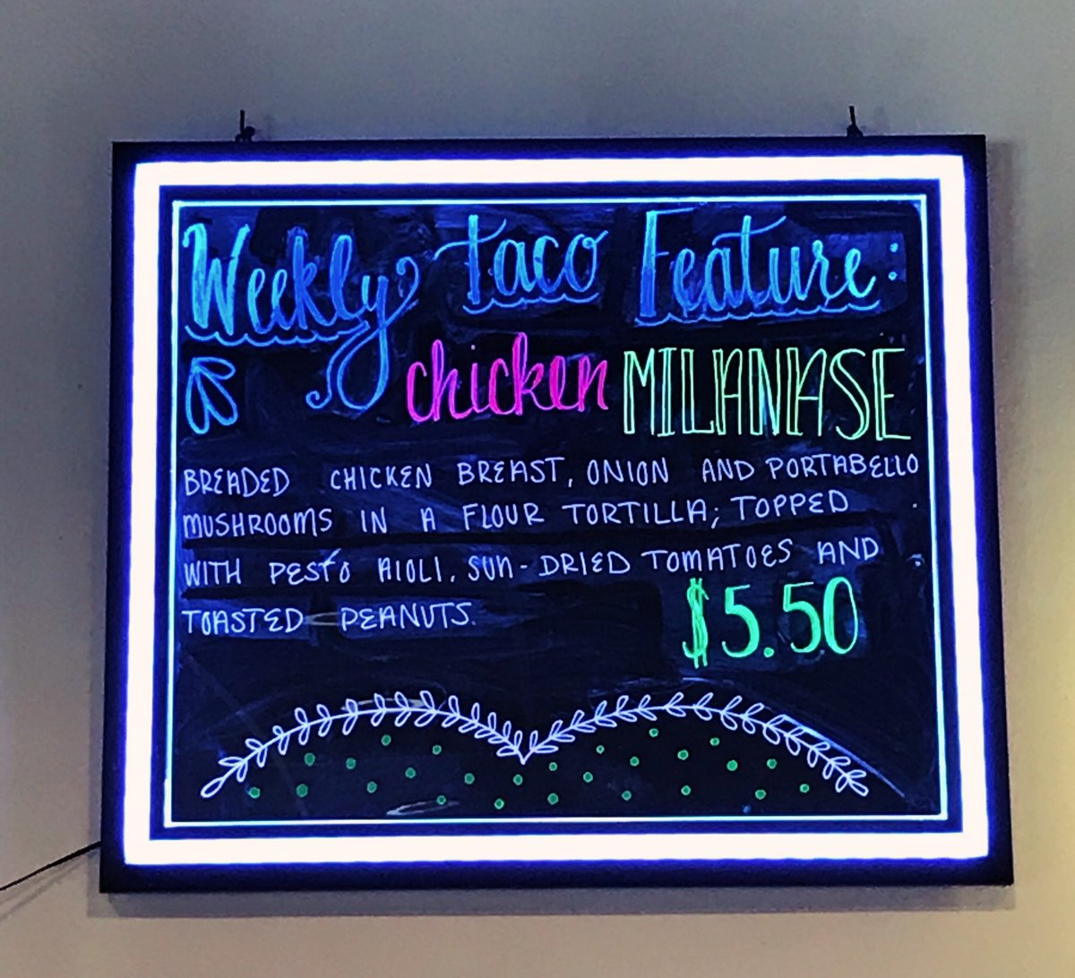 Clubtacostl's tweet photo. Check out this week’s #WTF: Chicken Milanese Taco. For all our pesto aioli lovers, this ones for you. Stop by #ClubTacoStl and try it today! 🌮🇮🇹 #Milan https://t.co/uLsgoCPY3p