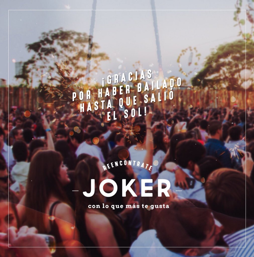 FiestaJoker's tweet photo. Vivimos 3 fechas increíbles en un finde largo que se hizo corto, xq cuando pasás tan bien el tiempo vuela. Y gracias a ustedes cada fiesta fue inolvidable. Ojalá que este año pase rápido para que nos reencontremos nuevamente y sigamos haciendo esto q tanto nos gusta: divertirnos https://t.co/F06wsqSZGO