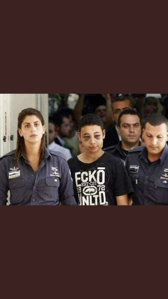 As_Alsharaa's tweet photo. The effects of torture on the face of the child Tarek Abu Khudair during his presentation to the court today #Palestinian_Boy https://t.co/cDQ5mRiboV